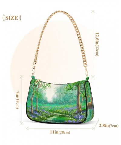 Zebra Colorful Painting Women Shoulder Bag Mini Purse Silent Forest $16.79 Shoulder Bags