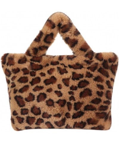 Cute Fuzzy Purse Y2K Fluffy Shoulder Bag Plush Furry Tote Bag Aesthetic Fairy Grunge Purse Y2K Accessories E10-brown Leopard ...