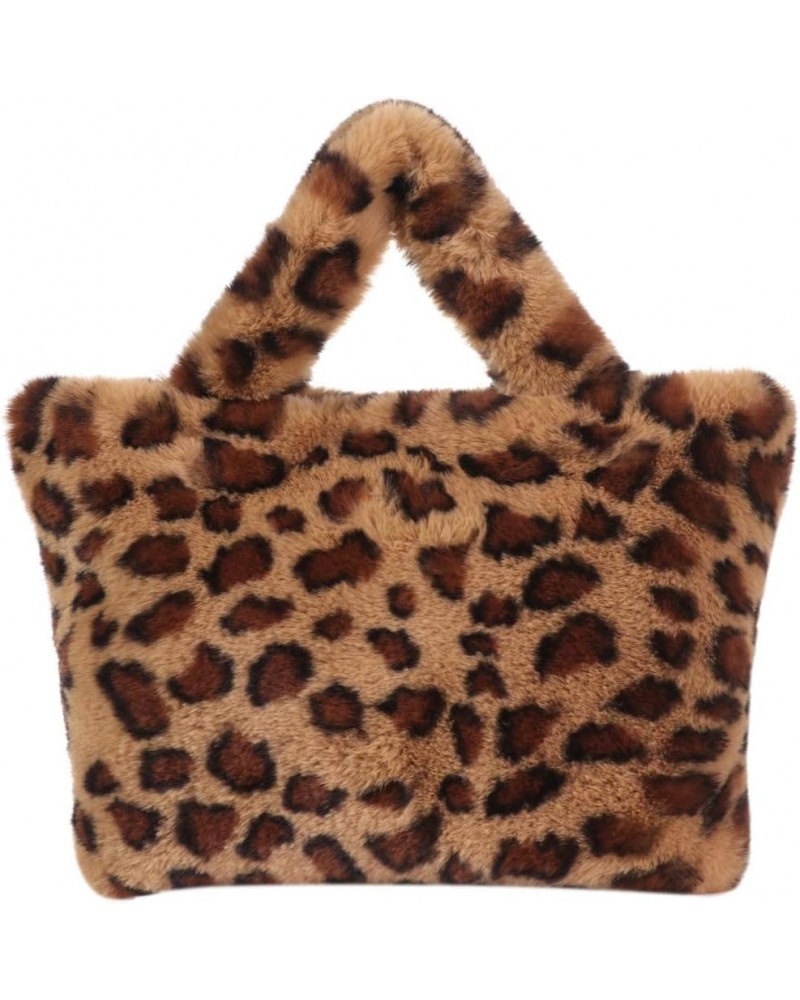 Cute Fuzzy Purse Y2K Fluffy Shoulder Bag Plush Furry Tote Bag Aesthetic Fairy Grunge Purse Y2K Accessories E10-brown Leopard ...