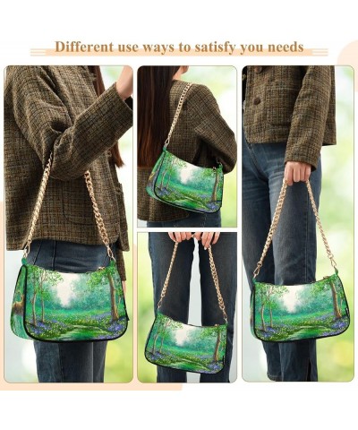 Zebra Colorful Painting Women Shoulder Bag Mini Purse Silent Forest $16.79 Shoulder Bags