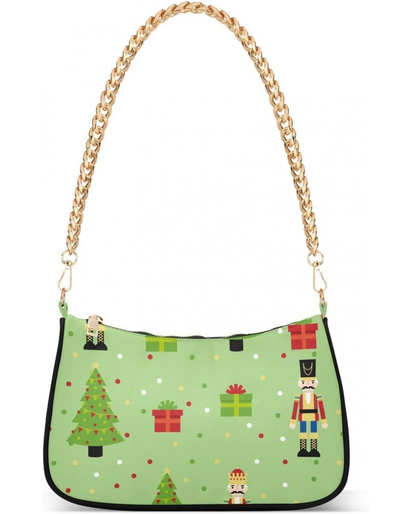 Shoulder Bag Nutcracker Xmas Tree Dot Women Clutch Handbag Shoulder Purch Date Chain Bag Tote Bag Spring Holiday Birthday Gif...