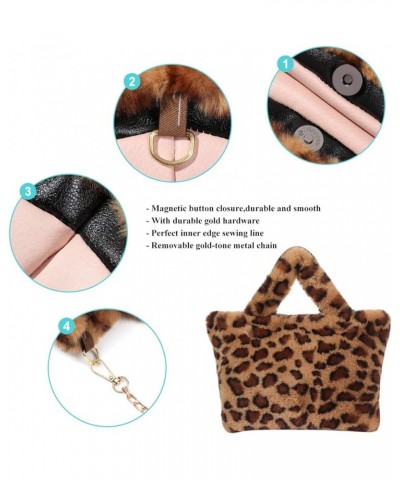 Cute Fuzzy Purse Y2K Fluffy Shoulder Bag Plush Furry Tote Bag Aesthetic Fairy Grunge Purse Y2K Accessories E10-brown Leopard ...