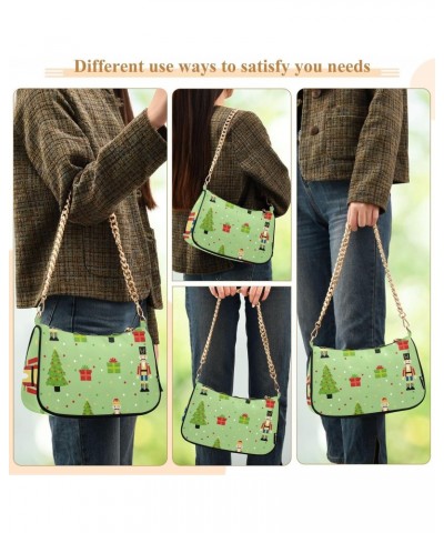 Shoulder Bag Nutcracker Xmas Tree Dot Women Clutch Handbag Shoulder Purch Date Chain Bag Tote Bag Spring Holiday Birthday Gif...