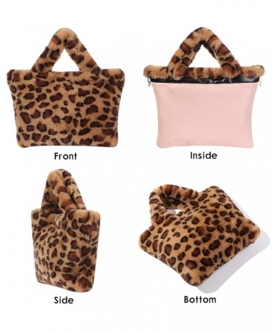 Cute Fuzzy Purse Y2K Fluffy Shoulder Bag Plush Furry Tote Bag Aesthetic Fairy Grunge Purse Y2K Accessories E10-brown Leopard ...