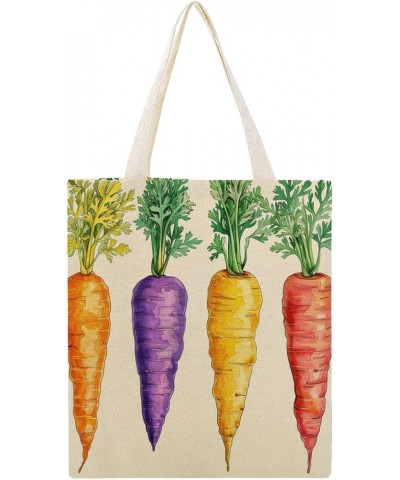 Cute Design Colored Carrots Canvas Tote Bag Carrot Easter Decor Farm Decorative Beach Bags Reusable Tote Bag Totebag-7 $11.52...