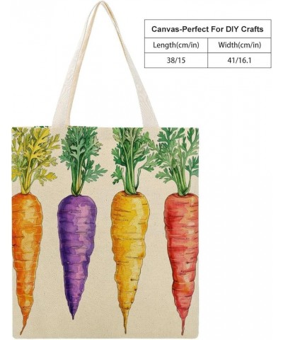 Cute Design Colored Carrots Canvas Tote Bag Carrot Easter Decor Farm Decorative Beach Bags Reusable Tote Bag Totebag-7 $11.52...