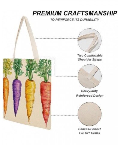 Cute Design Colored Carrots Canvas Tote Bag Carrot Easter Decor Farm Decorative Beach Bags Reusable Tote Bag Totebag-7 $11.52...