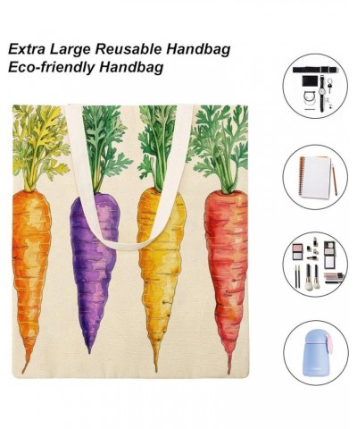 Cute Design Colored Carrots Canvas Tote Bag Carrot Easter Decor Farm Decorative Beach Bags Reusable Tote Bag Totebag-7 $11.52...