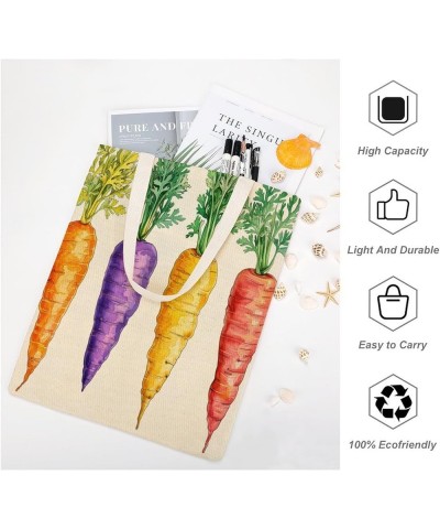 Cute Design Colored Carrots Canvas Tote Bag Carrot Easter Decor Farm Decorative Beach Bags Reusable Tote Bag Totebag-7 $11.52...