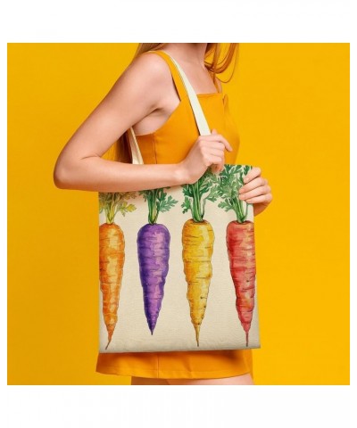 Cute Design Colored Carrots Canvas Tote Bag Carrot Easter Decor Farm Decorative Beach Bags Reusable Tote Bag Totebag-7 $11.52...