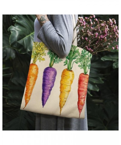 Cute Design Colored Carrots Canvas Tote Bag Carrot Easter Decor Farm Decorative Beach Bags Reusable Tote Bag Totebag-7 $11.52...