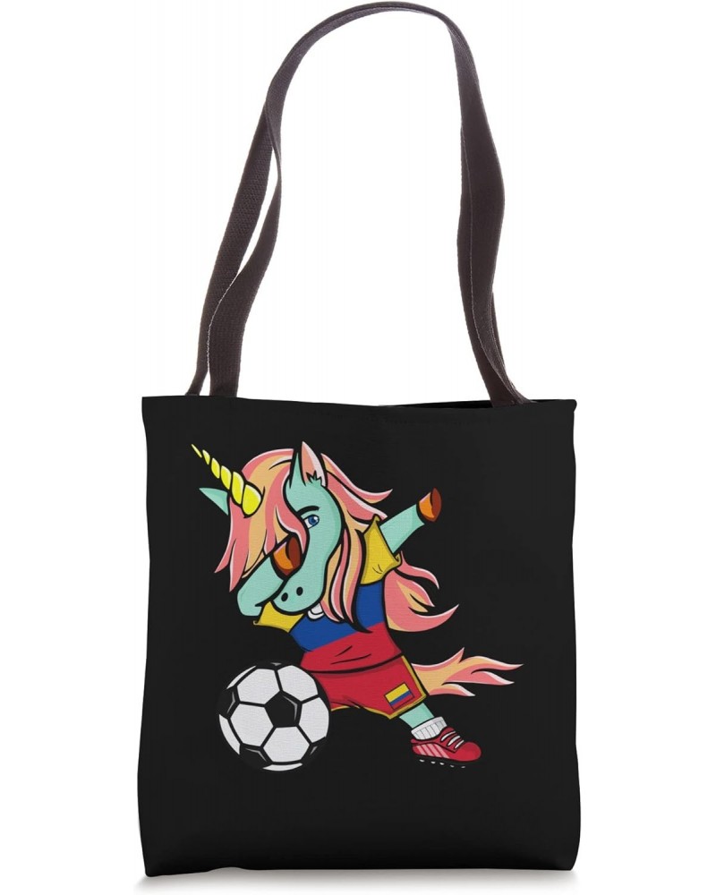 Dabbing Unicorn Colombia Soccer Fans Jersey - Colombian Flag Tote Bag $9.78 Totes