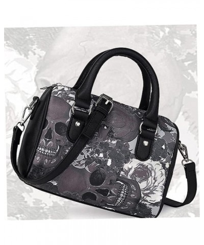 Skull Printing Handbags Shoulder Bag for Women Skeleton Bones Handbag Canvas Handbag Gothic Punk Tote Crossbody Bag handbag $...