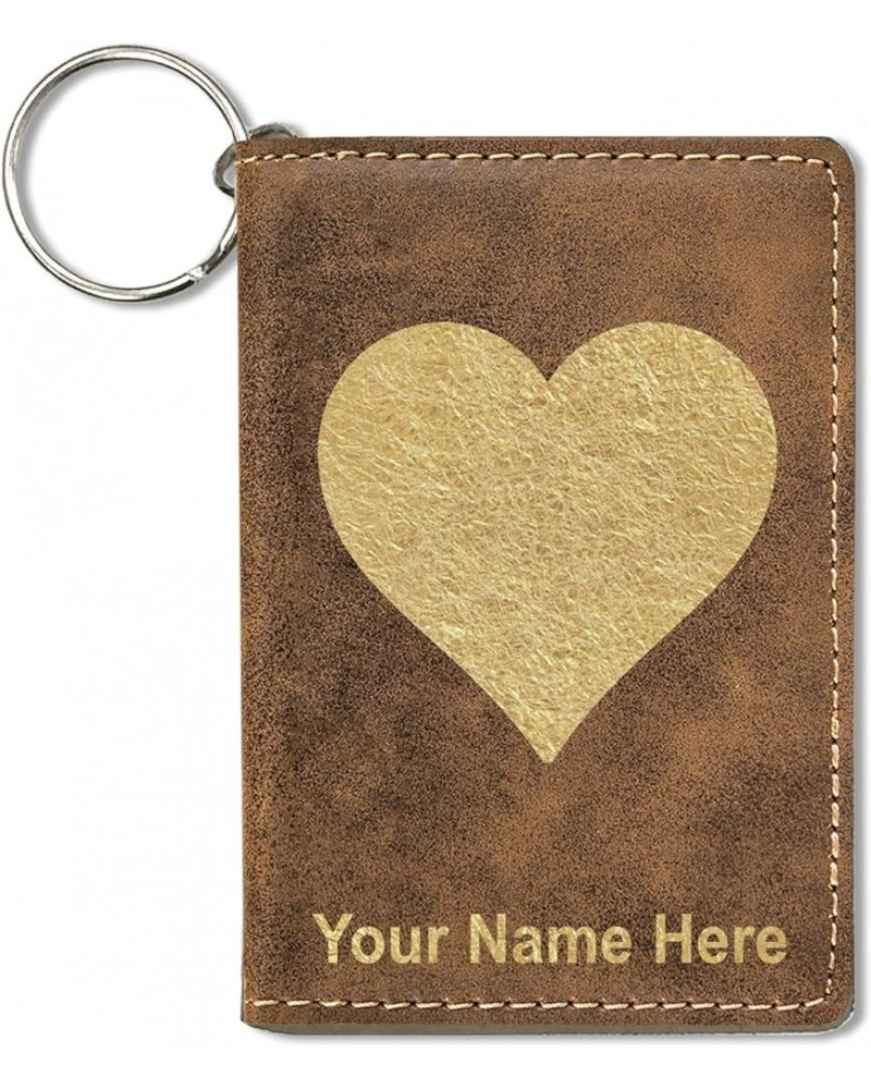 ID Holder Wallet, Heart, Personalized Engraving Included (Black with Silver) Rustic $14.83 Wallets