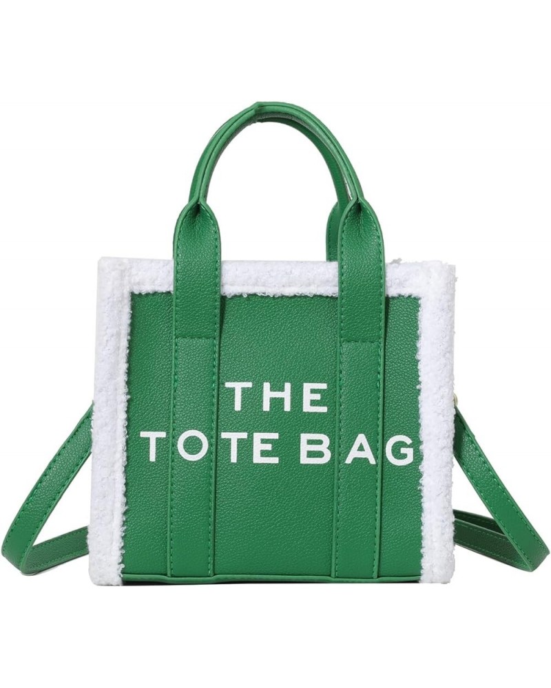 The Tote Bag for Women, Mini Leather Tote Bag with Zipper Trendy Shoulder Crossbody Handbag for Work Travel Green $16.49 Totes