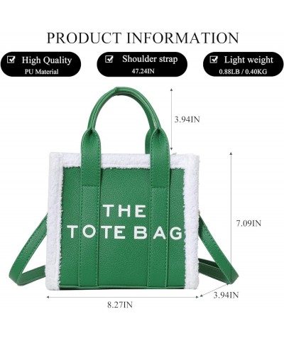 The Tote Bag for Women, Mini Leather Tote Bag with Zipper Trendy Shoulder Crossbody Handbag for Work Travel Green $16.49 Totes