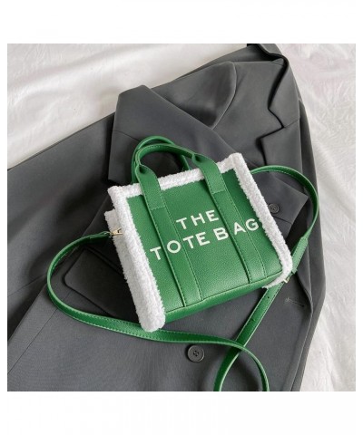 The Tote Bag for Women, Mini Leather Tote Bag with Zipper Trendy Shoulder Crossbody Handbag for Work Travel Green $16.49 Totes