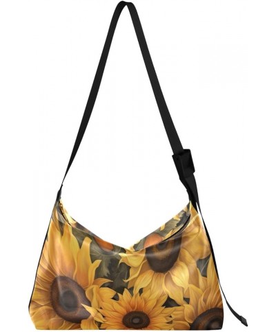 Sunflowers on Jar Shoulder Bags Cute Crossbody Bags Leather Shoulder Bag Leather Bags for Women Sunflowers on Jar $15.53 Totes