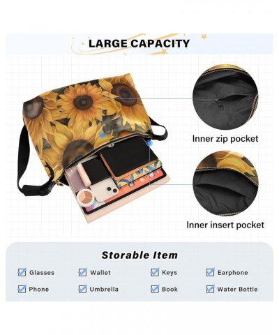 Sunflowers on Jar Shoulder Bags Cute Crossbody Bags Leather Shoulder Bag Leather Bags for Women Sunflowers on Jar $15.53 Totes