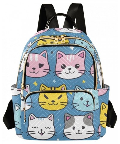 Cute Cat Head Fashion Backpack Purse Ladies Fashion Rucksack Travel Shoulder Bag Casual Daily Backpack Work College Bag Mediu...