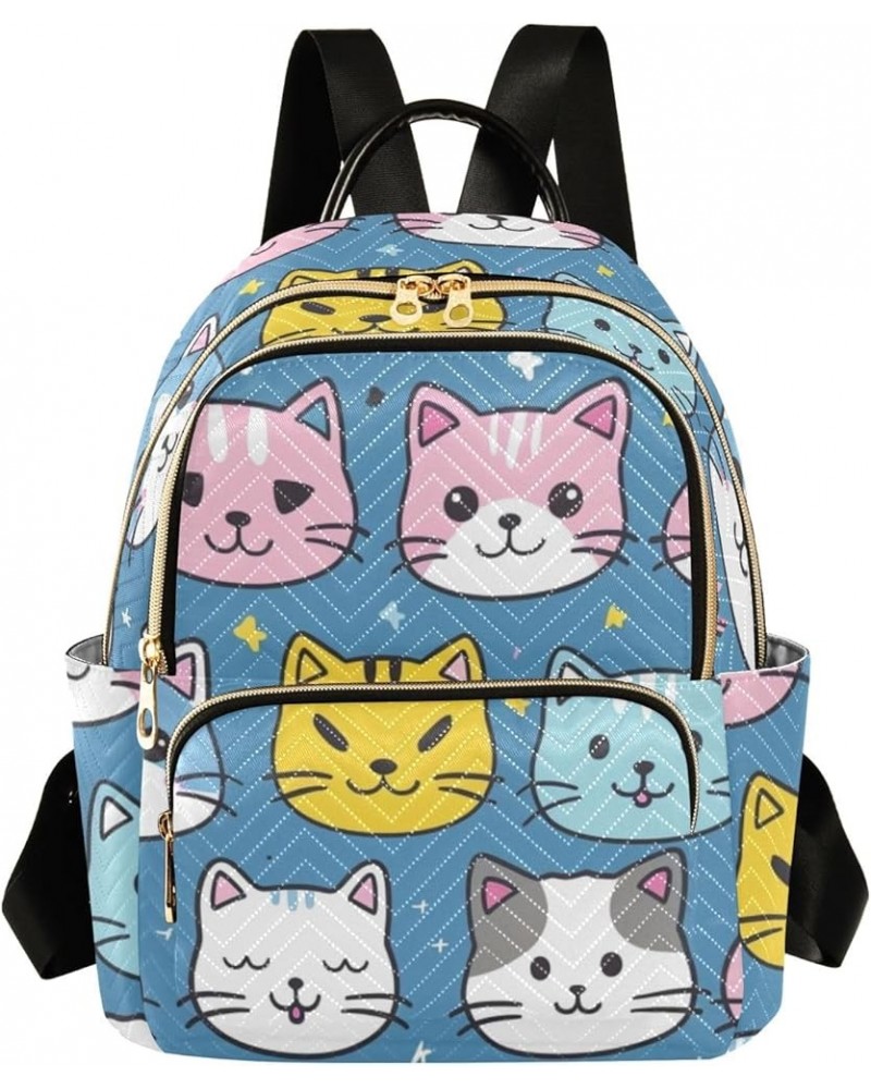 Cute Cat Head Fashion Backpack Purse Ladies Fashion Rucksack Travel Shoulder Bag Casual Daily Backpack Work College Bag Mediu...