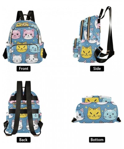 Cute Cat Head Fashion Backpack Purse Ladies Fashion Rucksack Travel Shoulder Bag Casual Daily Backpack Work College Bag Mediu...