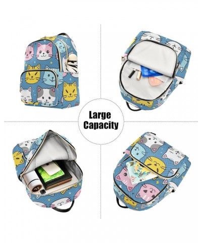 Cute Cat Head Fashion Backpack Purse Ladies Fashion Rucksack Travel Shoulder Bag Casual Daily Backpack Work College Bag Mediu...