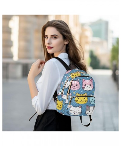 Cute Cat Head Fashion Backpack Purse Ladies Fashion Rucksack Travel Shoulder Bag Casual Daily Backpack Work College Bag Mediu...