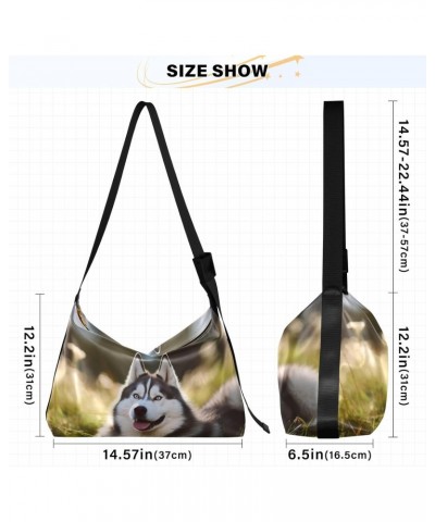 Dog Husky Crossbody Bag for Women Men with Adjustable Strap PU Leather Shoulder Hobo Purse Bag 20853658 $13.86 Shoulder Bags