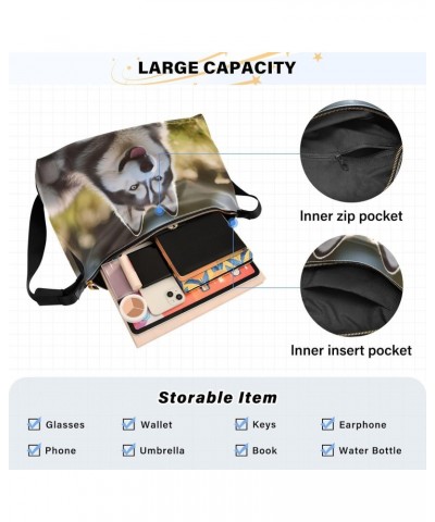 Dog Husky Crossbody Bag for Women Men with Adjustable Strap PU Leather Shoulder Hobo Purse Bag 20853658 $13.86 Shoulder Bags