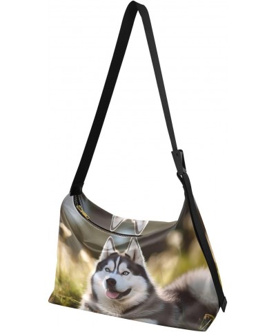 Dog Husky Crossbody Bag for Women Men with Adjustable Strap PU Leather Shoulder Hobo Purse Bag 20853658 $13.86 Shoulder Bags