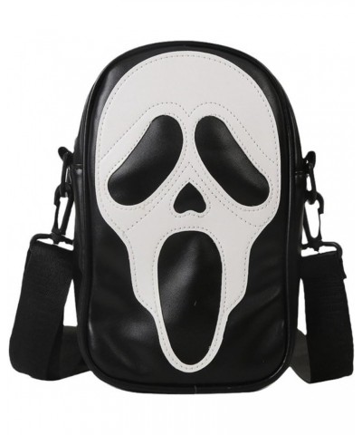 Gothic Crossbody Bag Skull Purse Small Shoulder Bag PU Leather Lightweight Satchel for Men and Women Black $17.14 Crossbody Bags