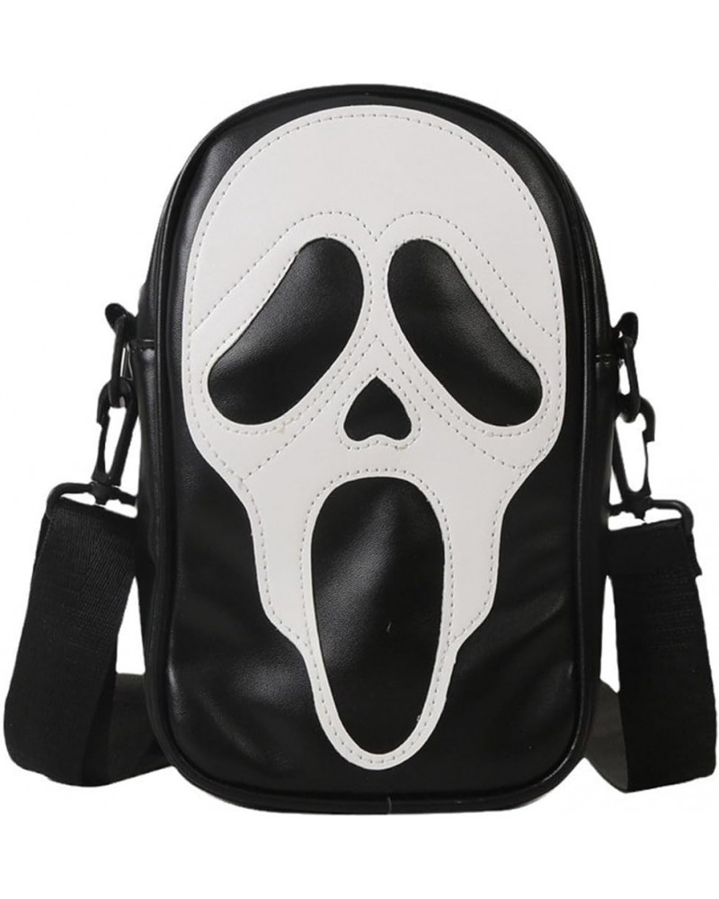 Gothic Crossbody Bag Skull Purse Small Shoulder Bag PU Leather Lightweight Satchel for Men and Women Black $17.14 Crossbody Bags