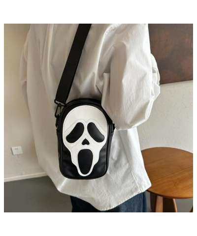 Gothic Crossbody Bag Skull Purse Small Shoulder Bag PU Leather Lightweight Satchel for Men and Women Black $17.14 Crossbody Bags