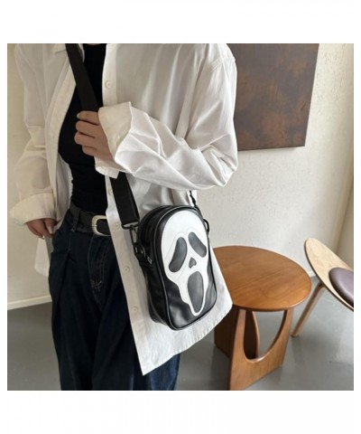 Gothic Crossbody Bag Skull Purse Small Shoulder Bag PU Leather Lightweight Satchel for Men and Women Black $17.14 Crossbody Bags