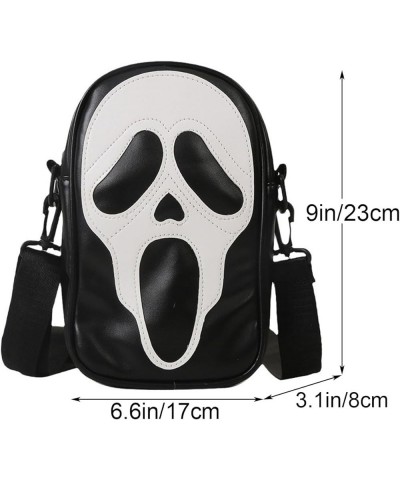 Gothic Crossbody Bag Skull Purse Small Shoulder Bag PU Leather Lightweight Satchel for Men and Women Black $17.14 Crossbody Bags