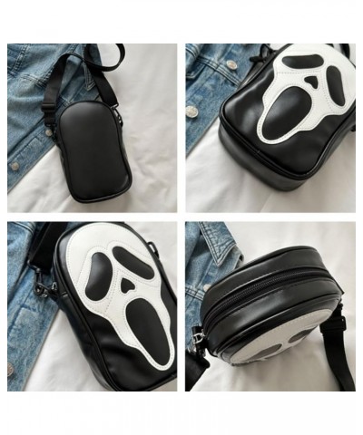 Gothic Crossbody Bag Skull Purse Small Shoulder Bag PU Leather Lightweight Satchel for Men and Women Black $17.14 Crossbody Bags