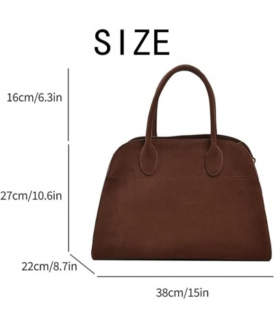 Vintage Suede Tote Bag for Women,Adjustable Strap Fashion Retro Handle Bags,Large Capacity Crossbody Shoulder Satchel Coffee ...