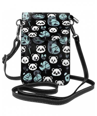 Black And White Panda Face Crossbody, Zippered Cell Phone Wallet With Card Slot, Removable Shoulder Strap, 7.6 X 4.9 Inches $...