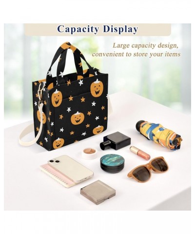 Cute Festive Pumpkin and Stars Women's Tote Handbags Top Handle Satchel Shoulder Bag Crossbody Bag for Office Travel M $16.17...