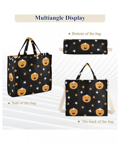 Cute Festive Pumpkin and Stars Women's Tote Handbags Top Handle Satchel Shoulder Bag Crossbody Bag for Office Travel M $16.17...