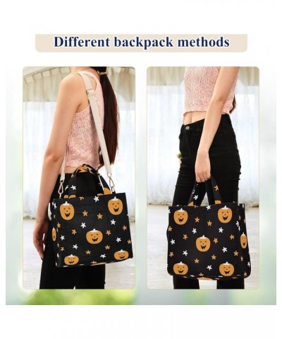 Cute Festive Pumpkin and Stars Women's Tote Handbags Top Handle Satchel Shoulder Bag Crossbody Bag for Office Travel M $16.17...