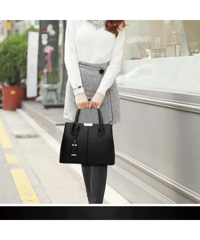 Women's Solid Color Large Capacity Shoulder Bag Crossbody Handbags Middle Size Purse Durable Leather Tote Bags Wine Red $16.6...