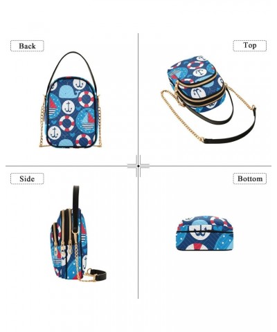 Ships Whales Crossbody Bags for Women Cross Body Bags Travel Bag with Chain Strap for Gifts Women $13.00 Crossbody Bags