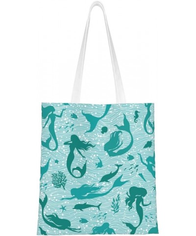 Mermaids Single Shoulder Fashion Canvas Tote Shopping Bags Handbags For Men And Women Mermaids11 $11.13 Totes