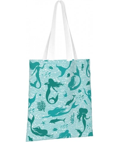 Mermaids Single Shoulder Fashion Canvas Tote Shopping Bags Handbags For Men And Women Mermaids11 $11.13 Totes