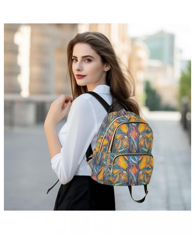 Drawn Exotic Tropical Leaves Women Backpack Purse Shoulder Bag Color Small $16.17 Backpacks