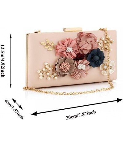 PU Leather Purses and Handbags for Women Floral Beaded Clutch Purse for Wedding Clear Crossbody Bag A-white $10.75 Evening Bags