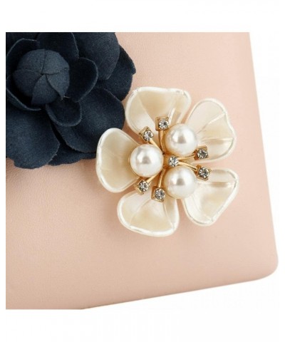 PU Leather Purses and Handbags for Women Floral Beaded Clutch Purse for Wedding Clear Crossbody Bag A-white $10.75 Evening Bags