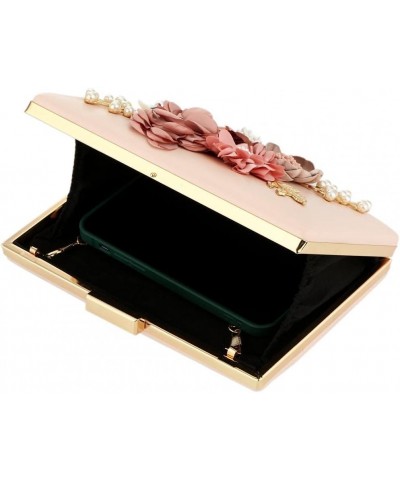 PU Leather Purses and Handbags for Women Floral Beaded Clutch Purse for Wedding Clear Crossbody Bag A-white $10.75 Evening Bags